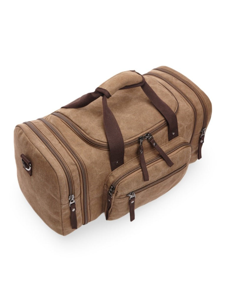 Sac de voyage en toile pour homme, grand format, multi - poches, et résistant, modèle Tony - Sac de voyage - Marron