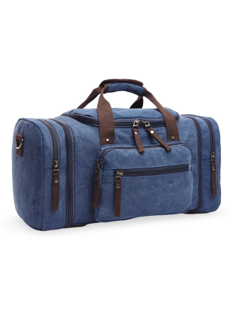 Sac de voyage en toile pour homme, grand format, multi - poches, et résistant, modèle Tony - Sac de voyage - Bleu