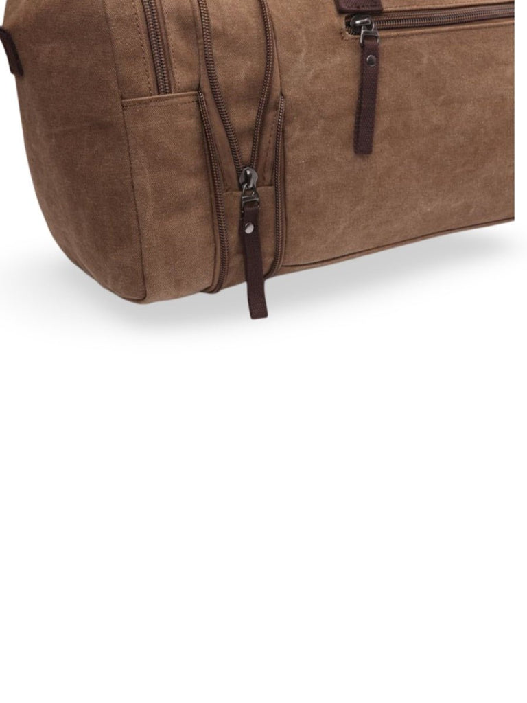 Sac de voyage en toile pour homme, grand format, multi - poches, et résistant, modèle Tony - Sac de voyage - Marron