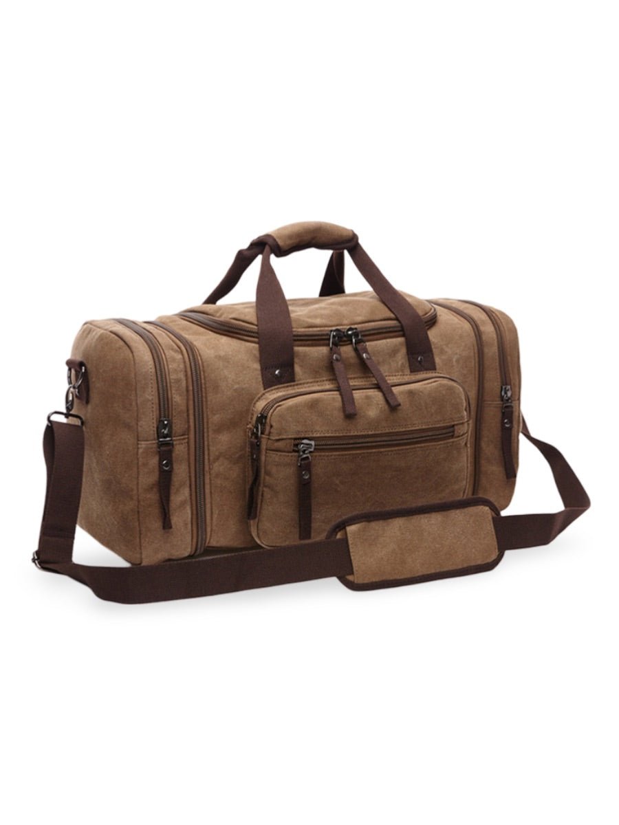 Sac de voyage en toile pour homme, grand format, multi - poches, et résistant, modèle Tony - Sac de voyage - Marron