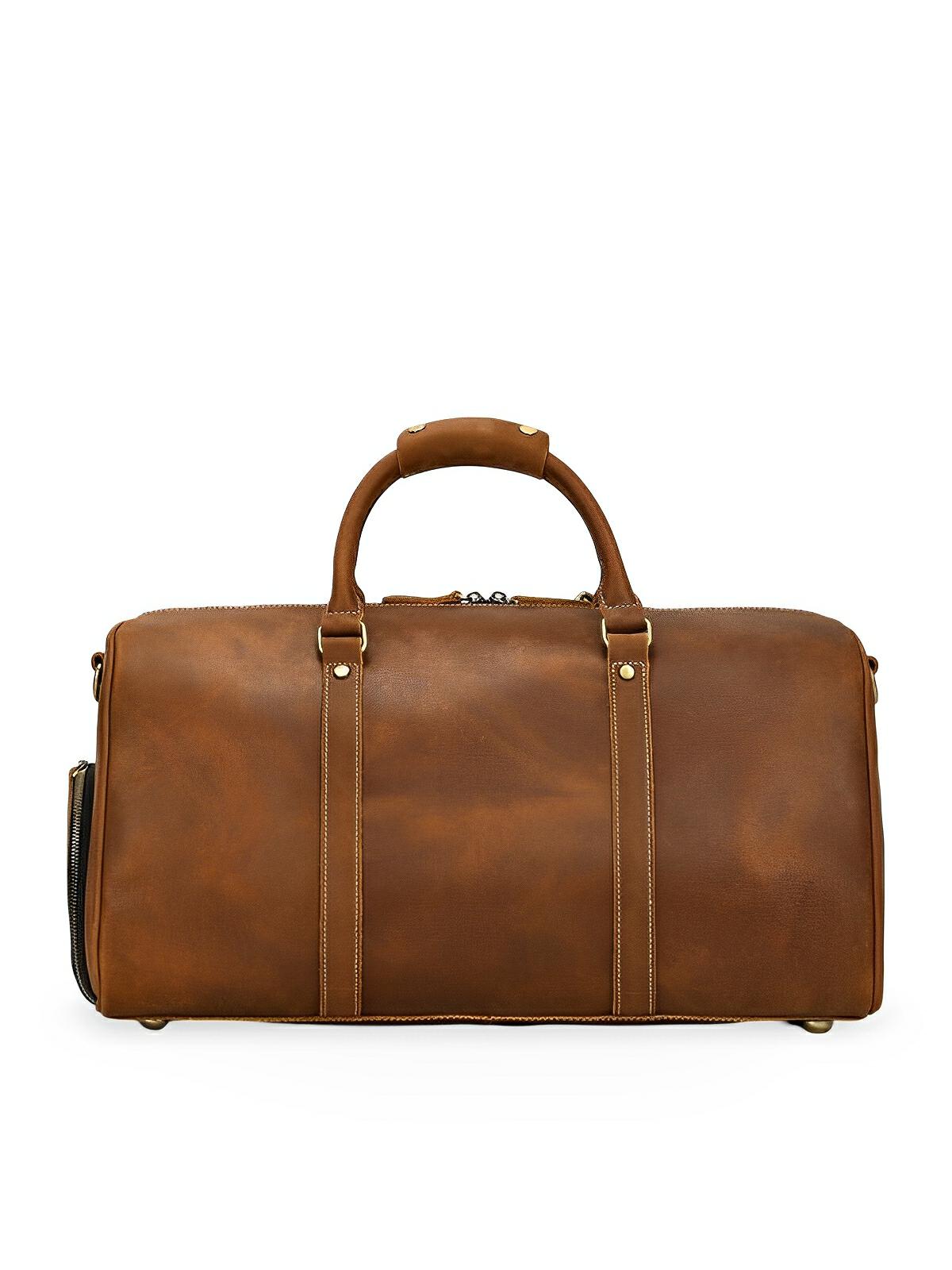 Sac de voyage long en cuir, grande capacité, multi - compartiments, modèle Mériadec - Sac de voyage - Marron
