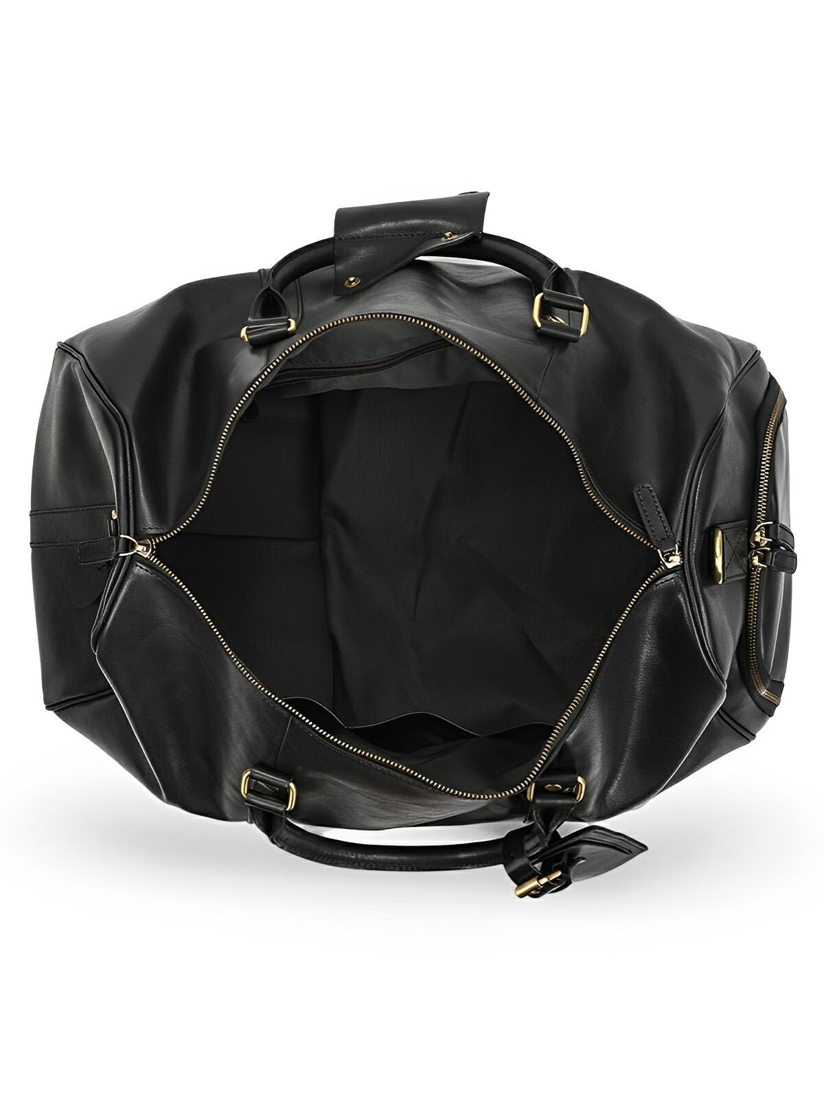 Sac de voyage long en cuir, grande capacité, multi - compartiments, modèle Mériadec - Sac de voyage - Noir