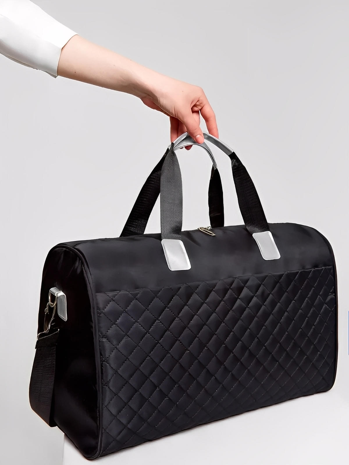Sac de voyage matelassé, sac cabine léger, sac de sport femme, sac weekend résistant, modèle Pélagie - Sac de voyage - Noir