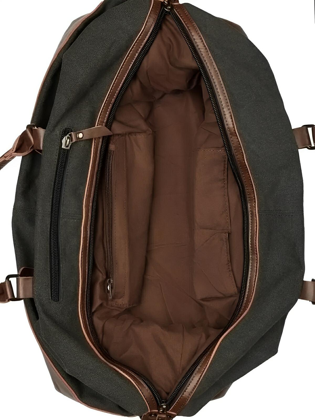 Sac de voyage toile et simili vegan, grand format, pratique et résistant, multi - usage, modèle Bazin - Sac de voyage - Gris foncé