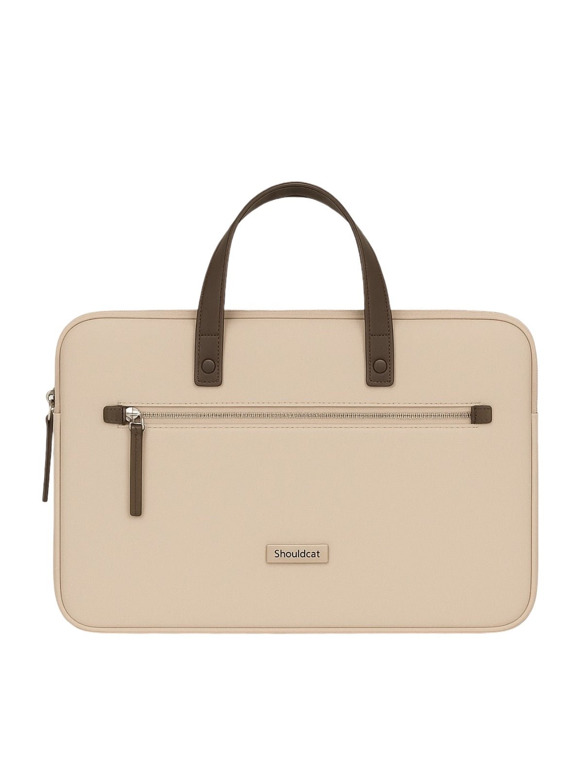 Sac ordinateur femme, housse ordinateur 15 pouces, sacoche PC imperméable, pochette ordinateur fine, mallette documents, modèle Joy - Housse - Beige M