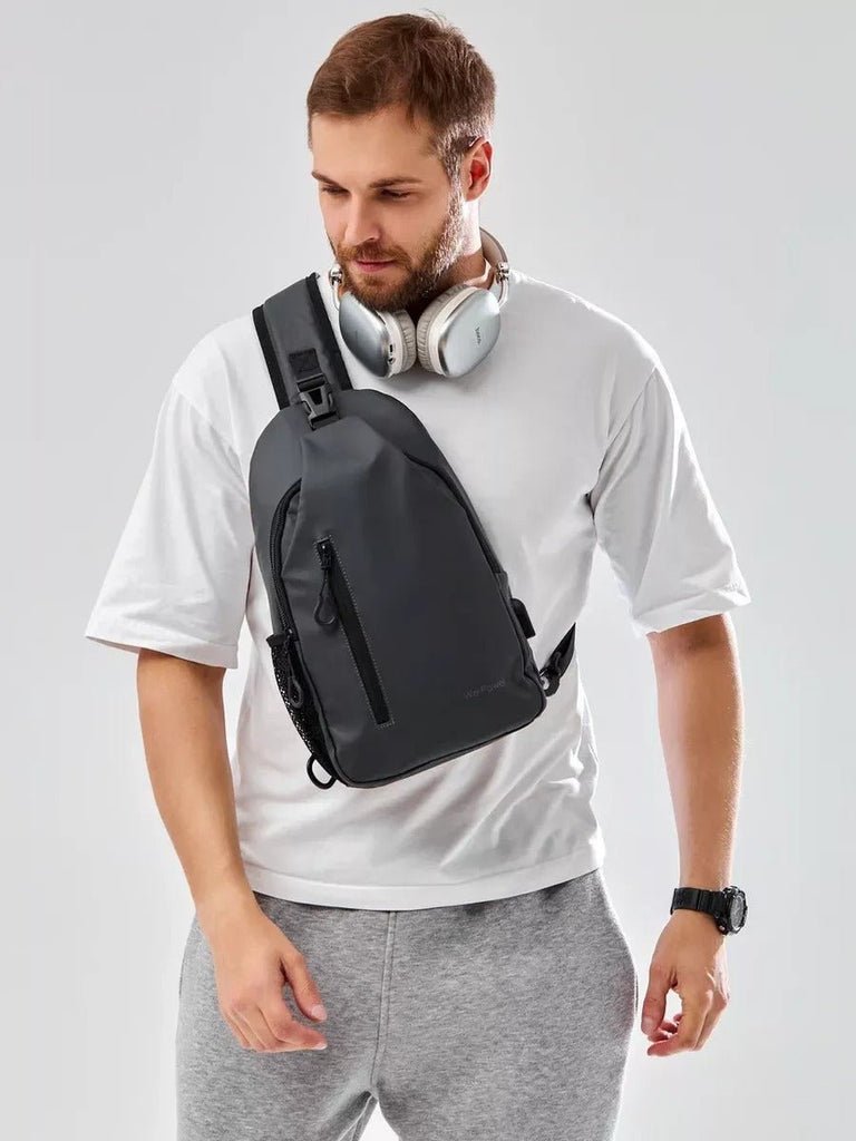 Sacoche pour homme, compact, imperméable, port USB, rangement optimisé, modèle Tolan - Sacoche - Gris