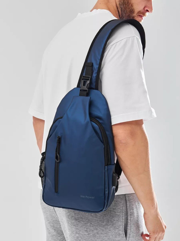 Sacoche pour homme, compact, imperméable, port USB, rangement optimisé, modèle Tolan - Sacoche - Bleu