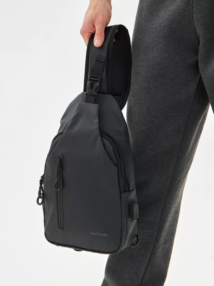 Sacoche pour homme, compact, imperméable, port USB, rangement optimisé, modèle Tolan - Sacoche - Noir