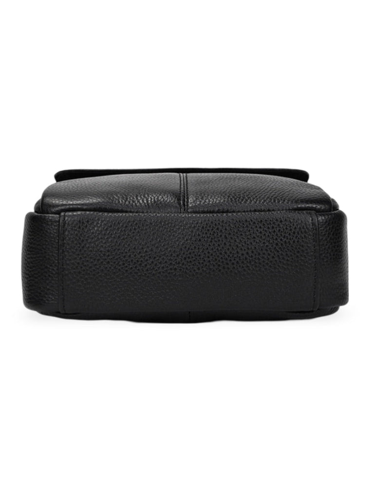 Sacoche pour homme en cuir véritable, bandoulière réglable, design compact, idéal pour le quotidien, modèle Césaire - Sacoche - Noire