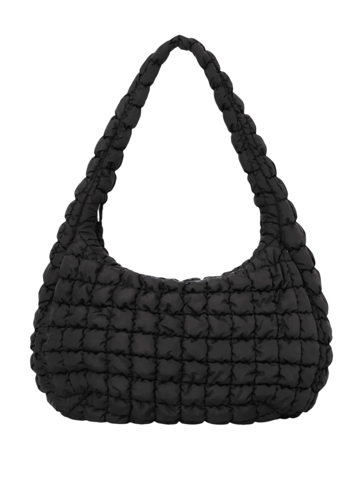 Tote - bag nuage oversize, sac matelassé, sac bandoulière doux, sac hobo rembourré, sac fourre - tout moderne, style Y2K, modèle Catherine - Tote - bag - Noir