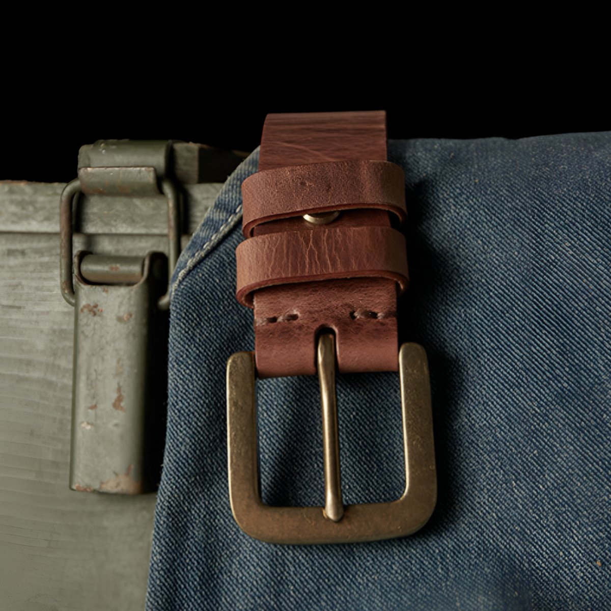 Ceinture en cuir homme à l'élégance rétro - Ceinture - Marron 95 cm