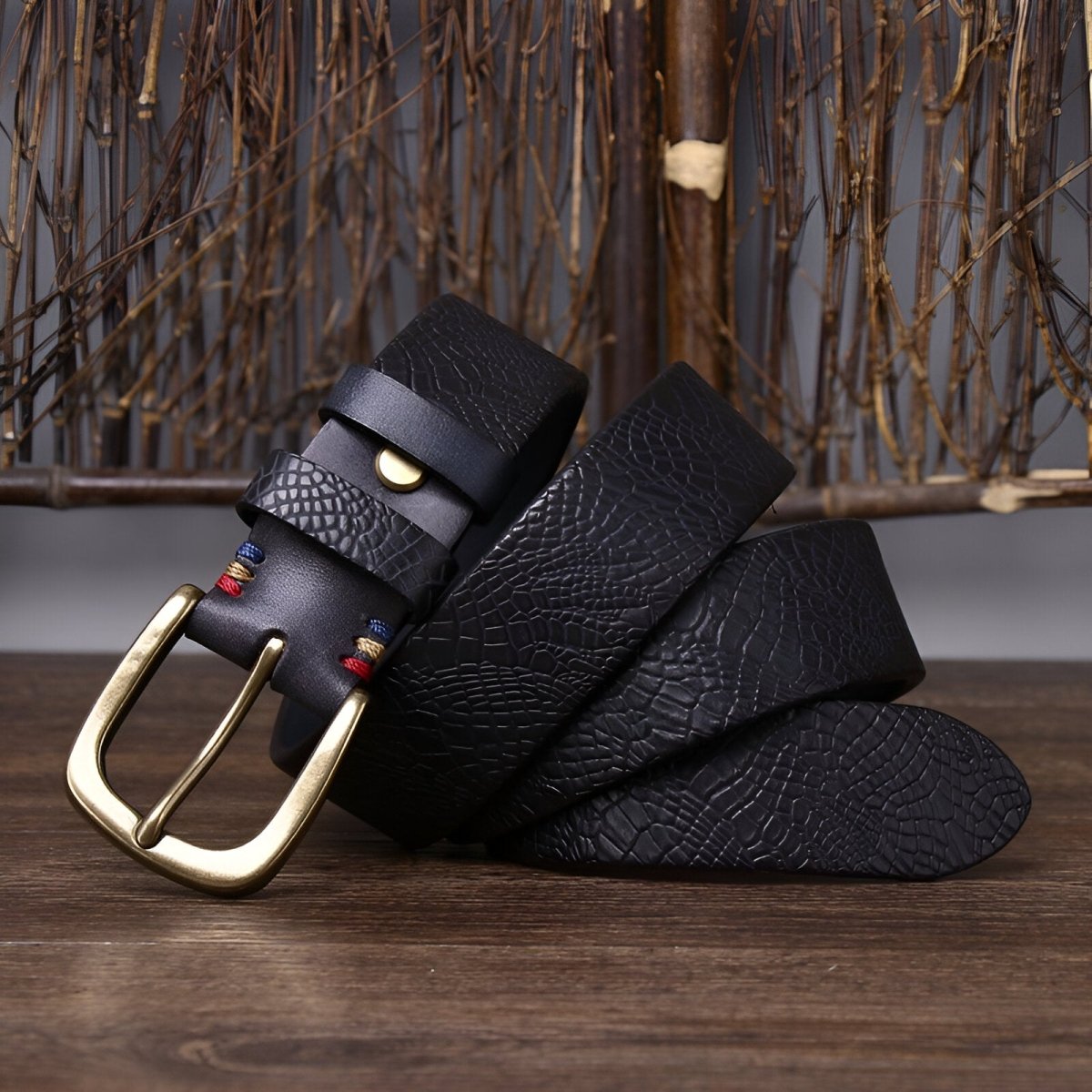 Ceinture en cuir homme, aux traditions raffinées, modèle Perceval - Ceinture - Noire 100 cm