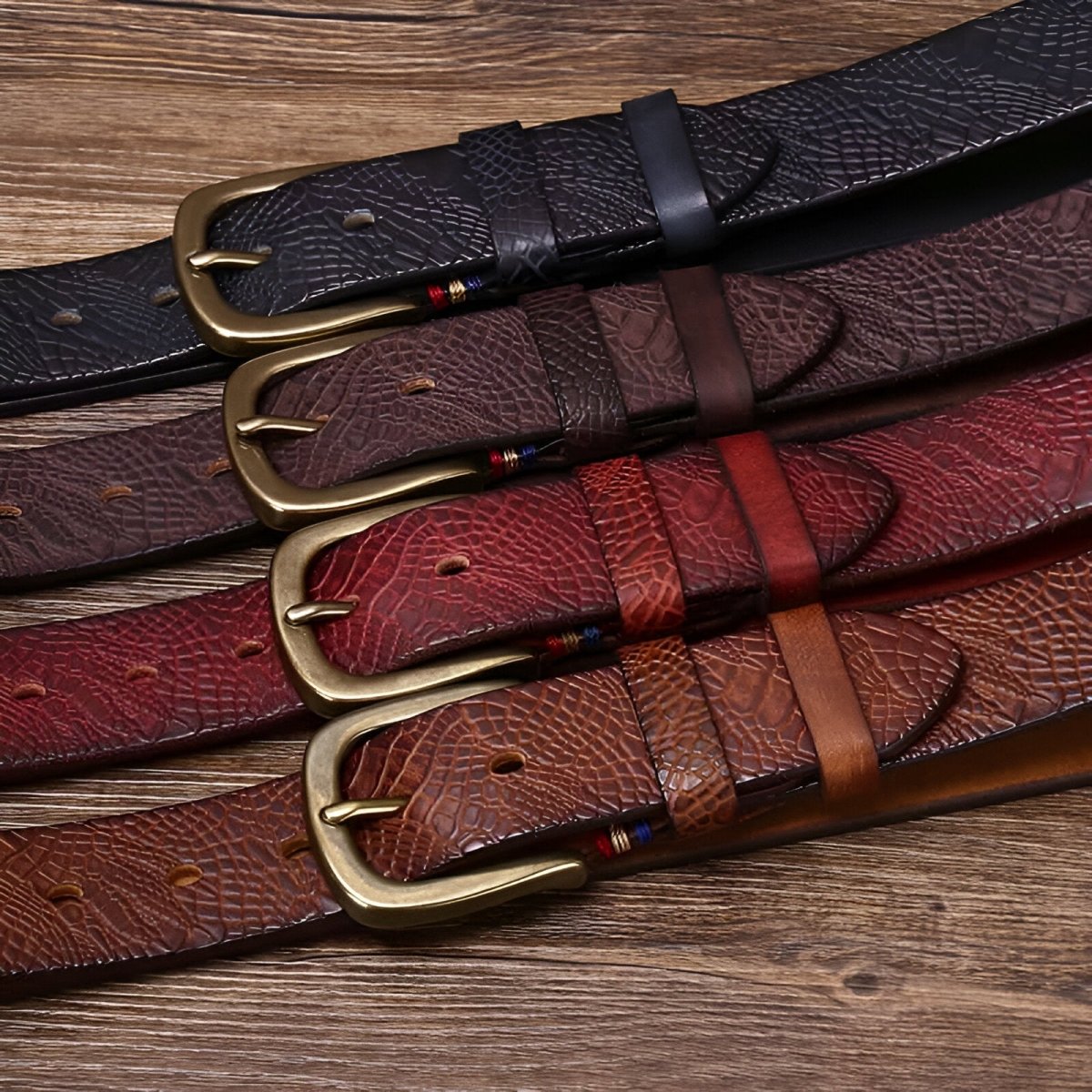 Ceinture en cuir homme, aux traditions raffinées, modèle Perceval - Ceinture - Marron 100 cm