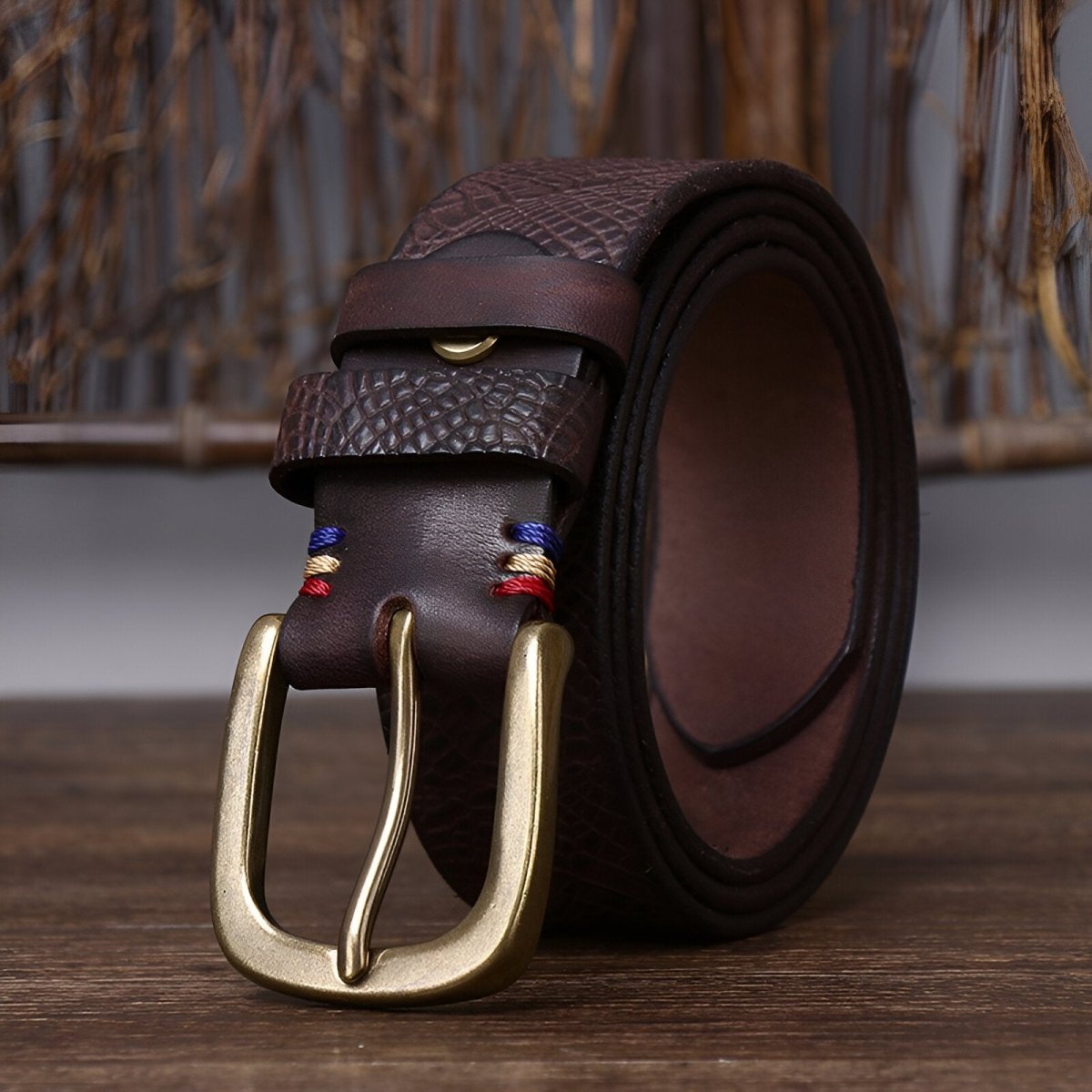 Ceinture en cuir homme, aux traditions raffinées, modèle Perceval - Ceinture - Café 100 cm