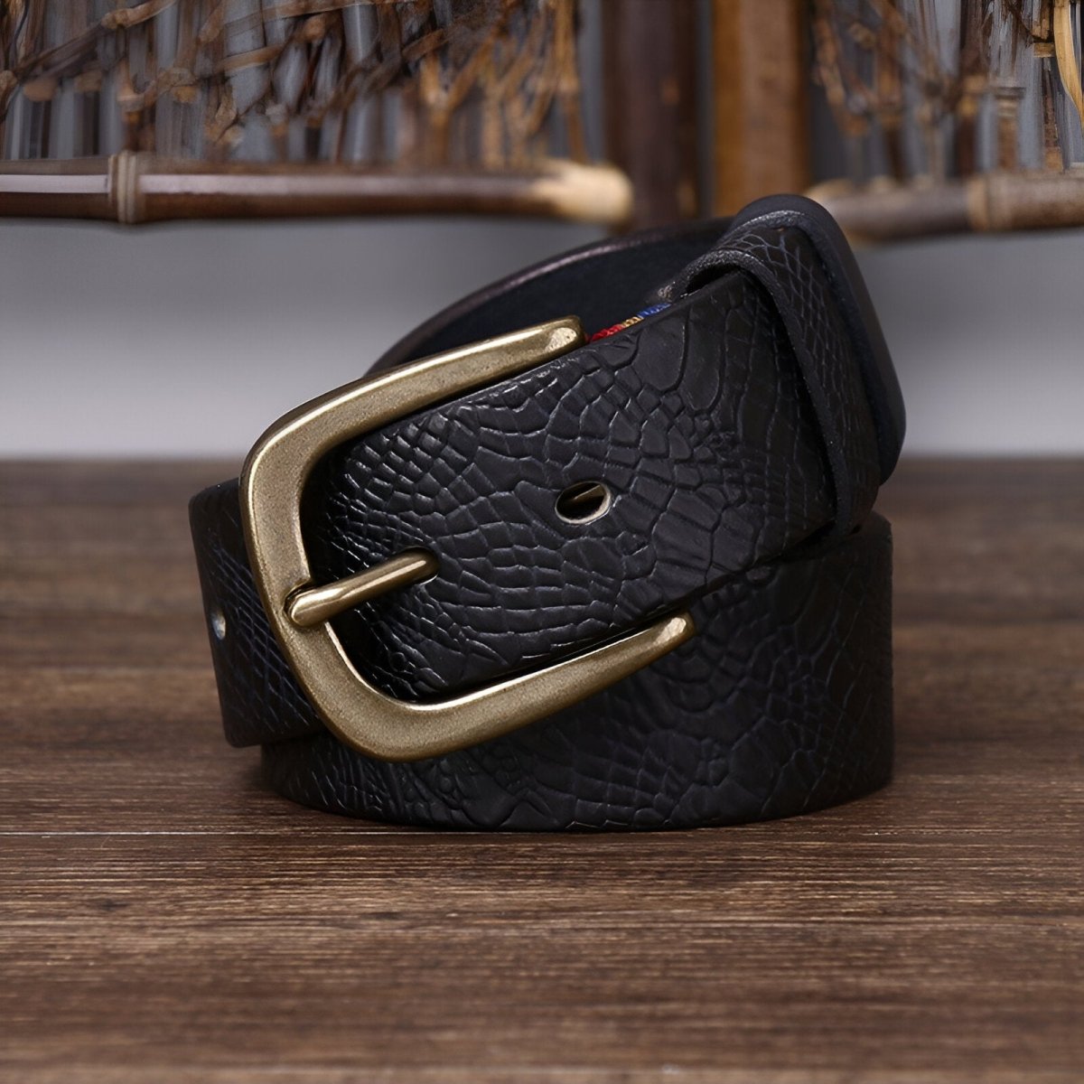 Ceinture en cuir homme, aux traditions raffinées, modèle Perceval - Ceinture - Noire 100 cm