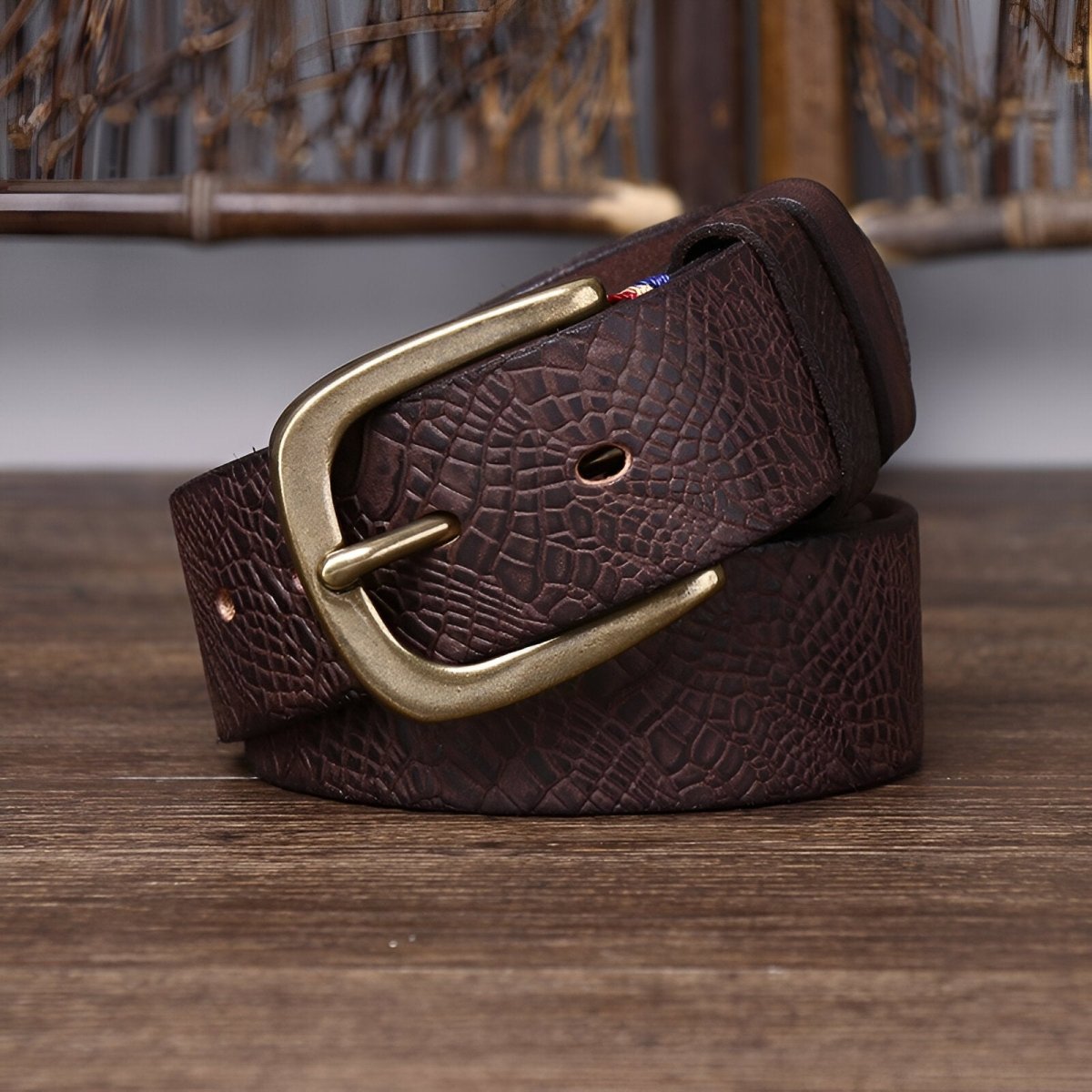 Ceinture en cuir homme, aux traditions raffinées, modèle Perceval - Ceinture - Café 100 cm