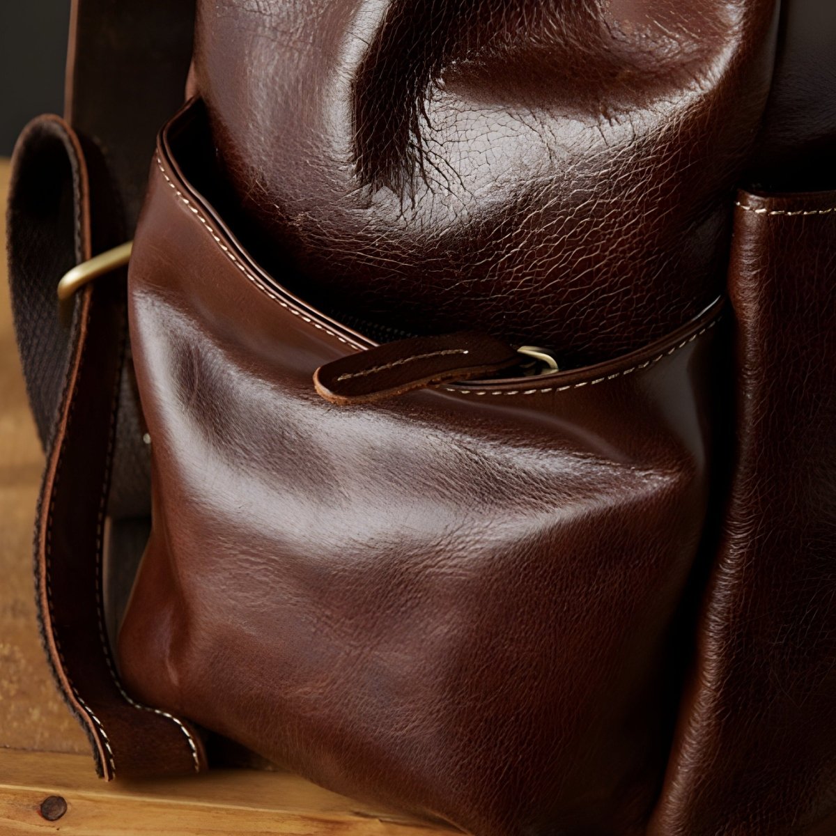 Sac à dos en cuir, look antique, modèle Éloi - Sac à dos -